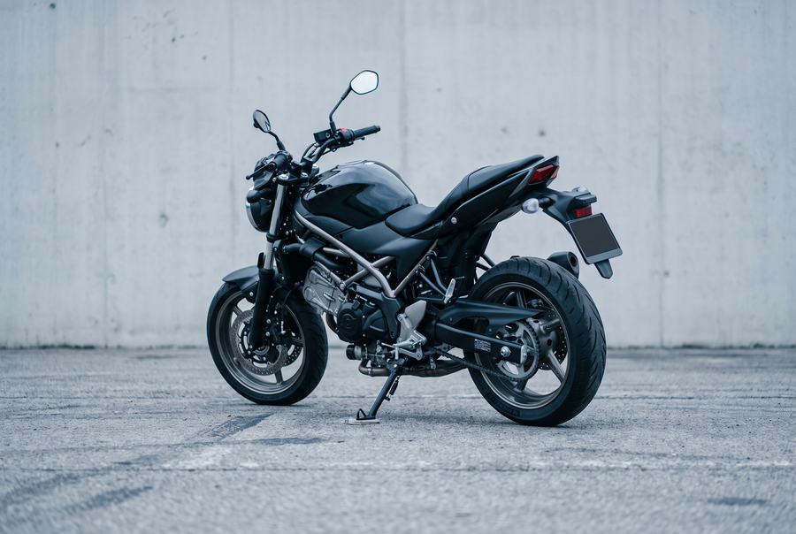 Motorrad in einwandfreiem Zustand auf dem Seitenständer